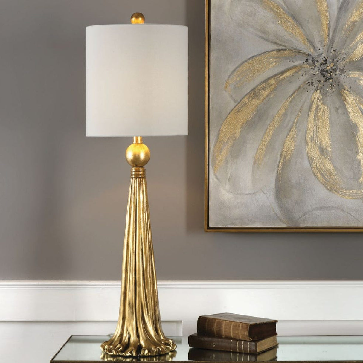 Metallic Gold Buffet Lamp | Oroa.com