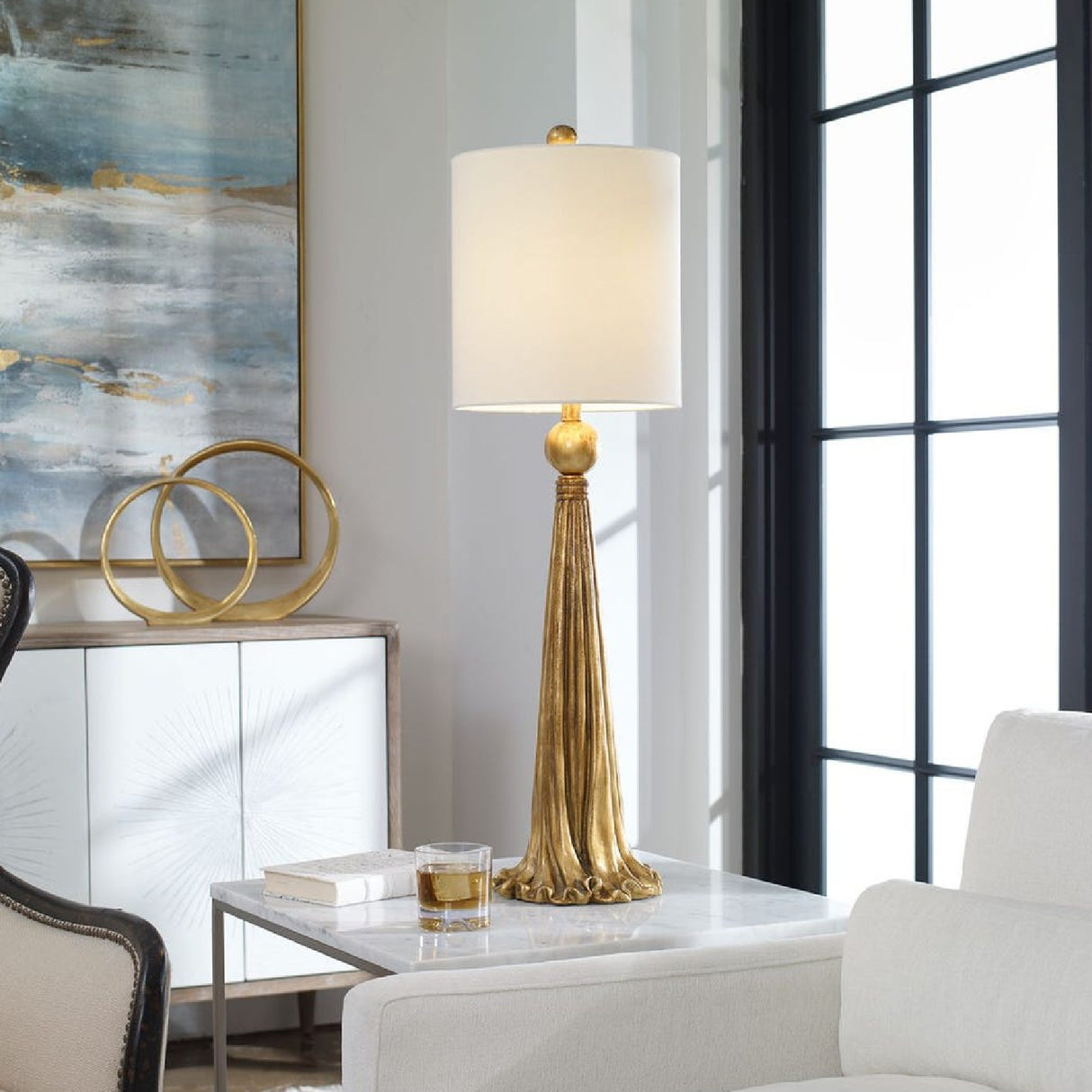 Metallic Gold Buffet Lamp | Oroa.com