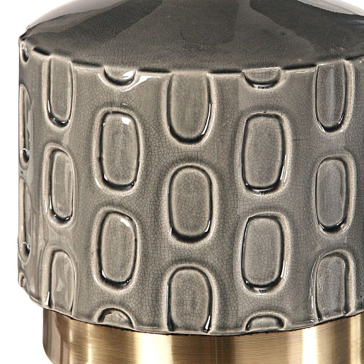 Modern European furniture - Gray Embossed Ceramic Table Lamp - www.oroa.com | Oroa.com