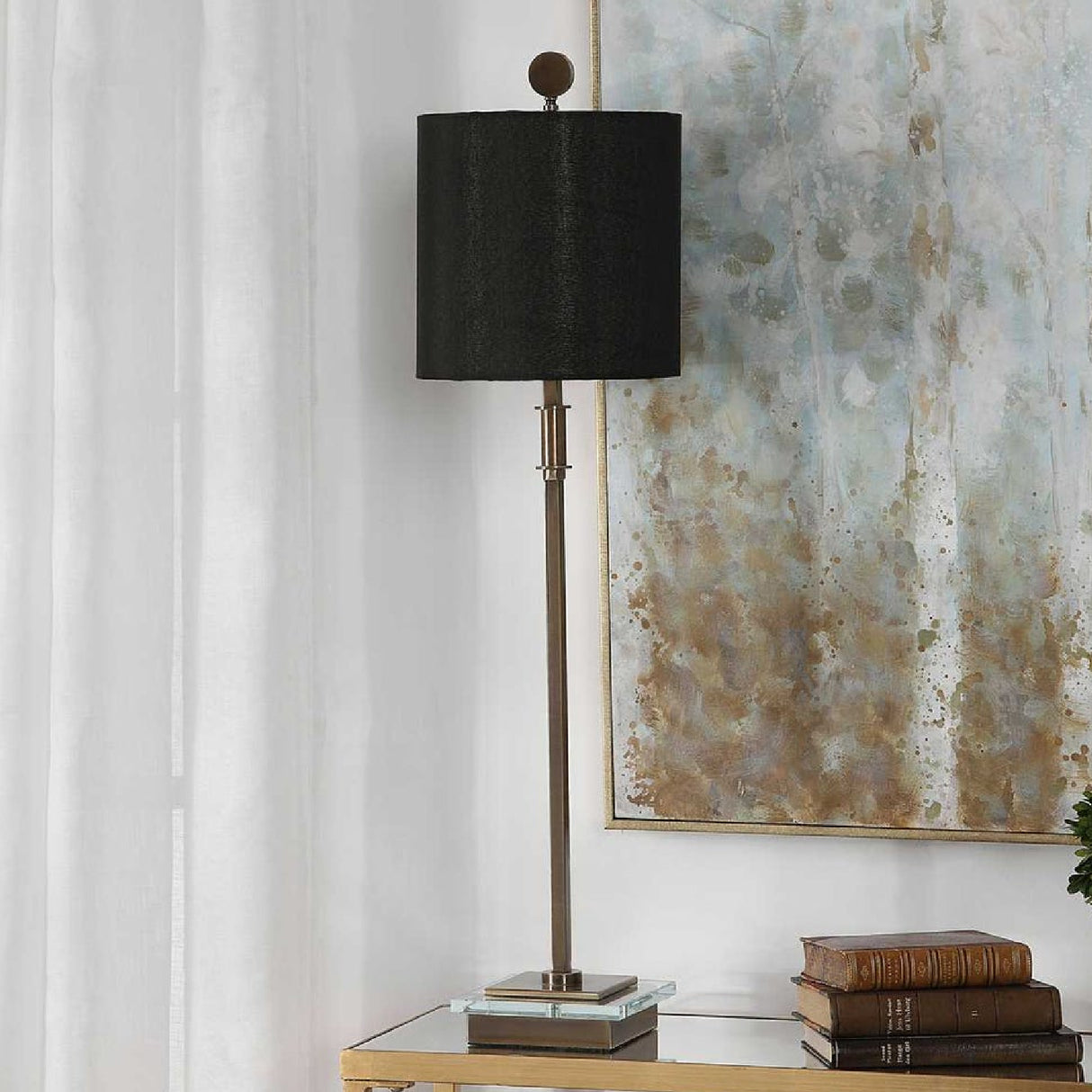 Black Linen Table Lamp | Oroa.com