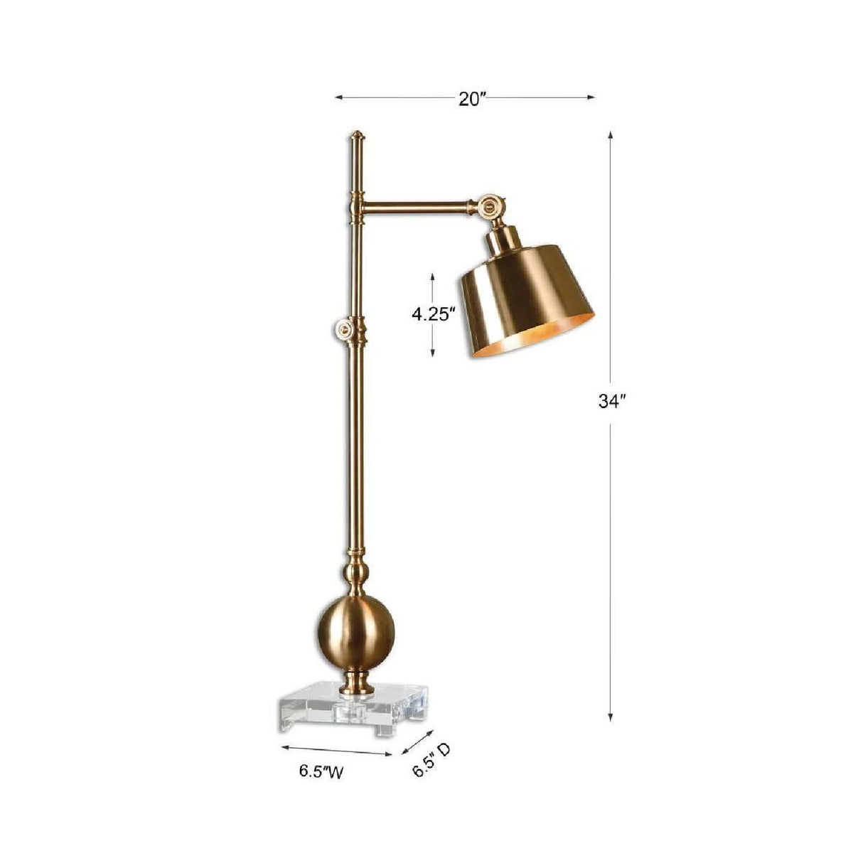Brushed Brass Adjustable Desk Lamp | Oroa.com