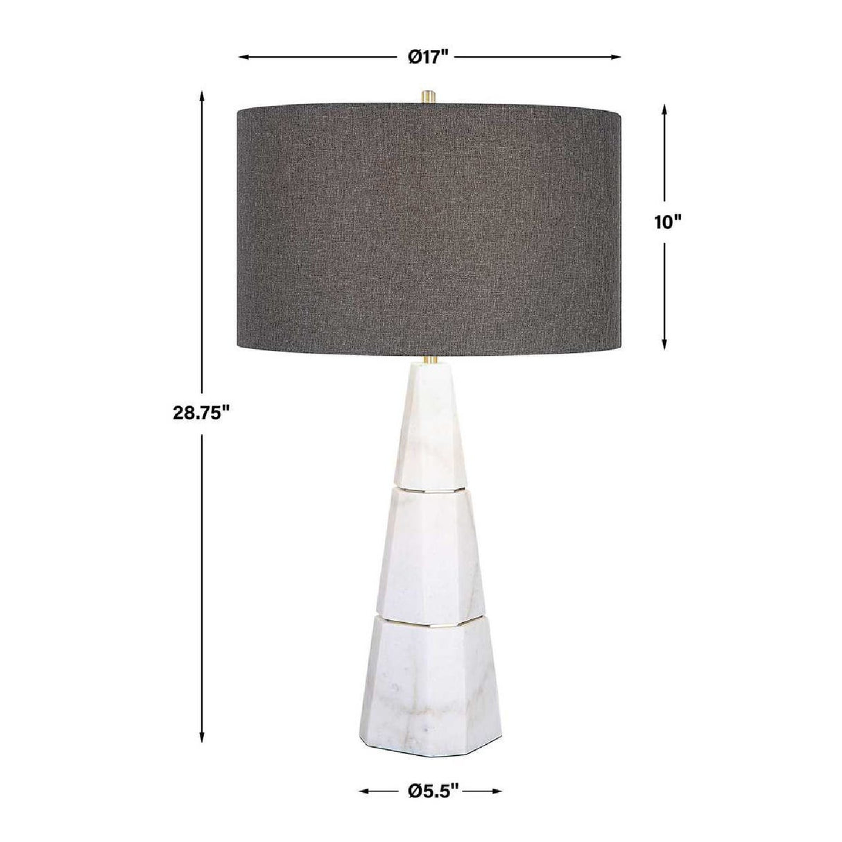 White Conical Marble Table Lamp | Oroa.com