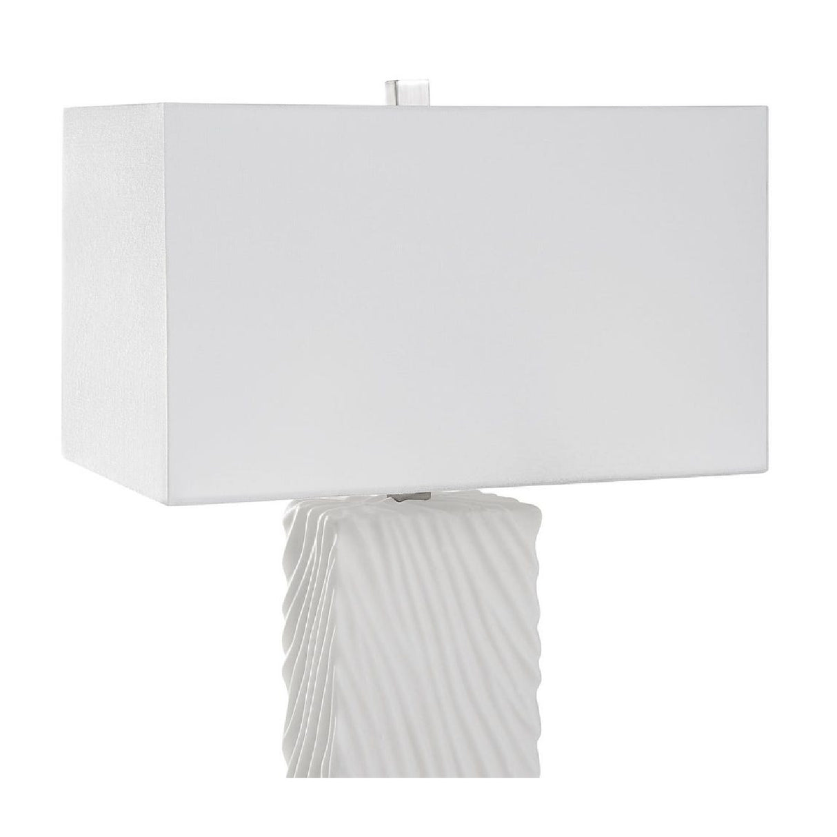 Carved White Stone Table Lamp | Oroa.com