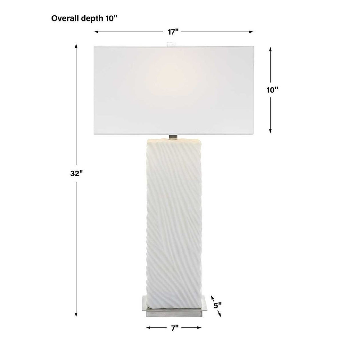 Carved White Stone Table Lamp | Oroa.com