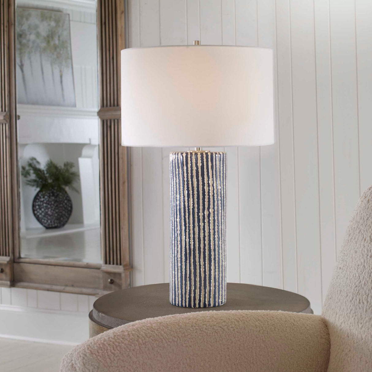 Glazed Stripes Ceramic Table Lamp | Oroa.com