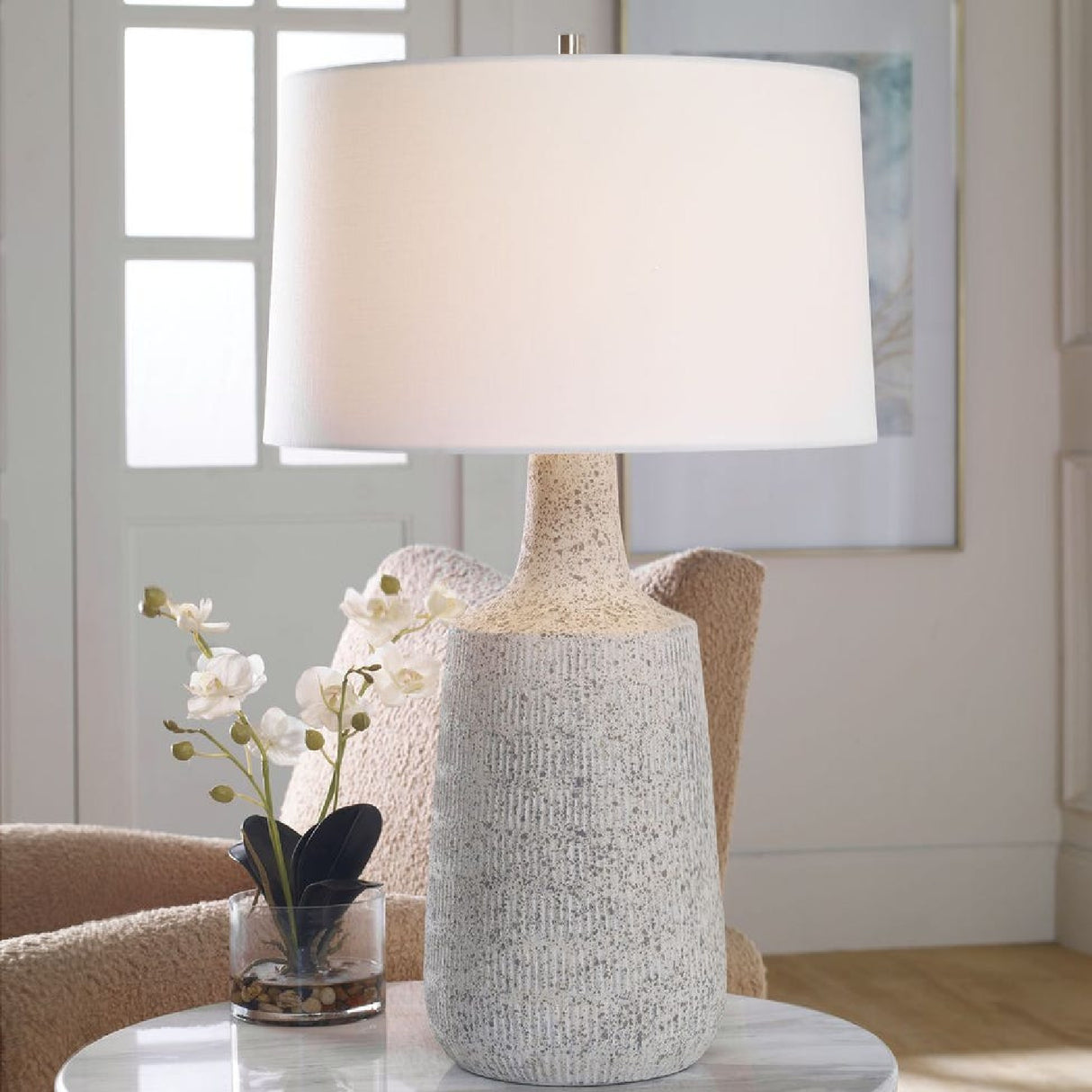 Mottled Gray Ceramic Table Lamp | Oroa.com