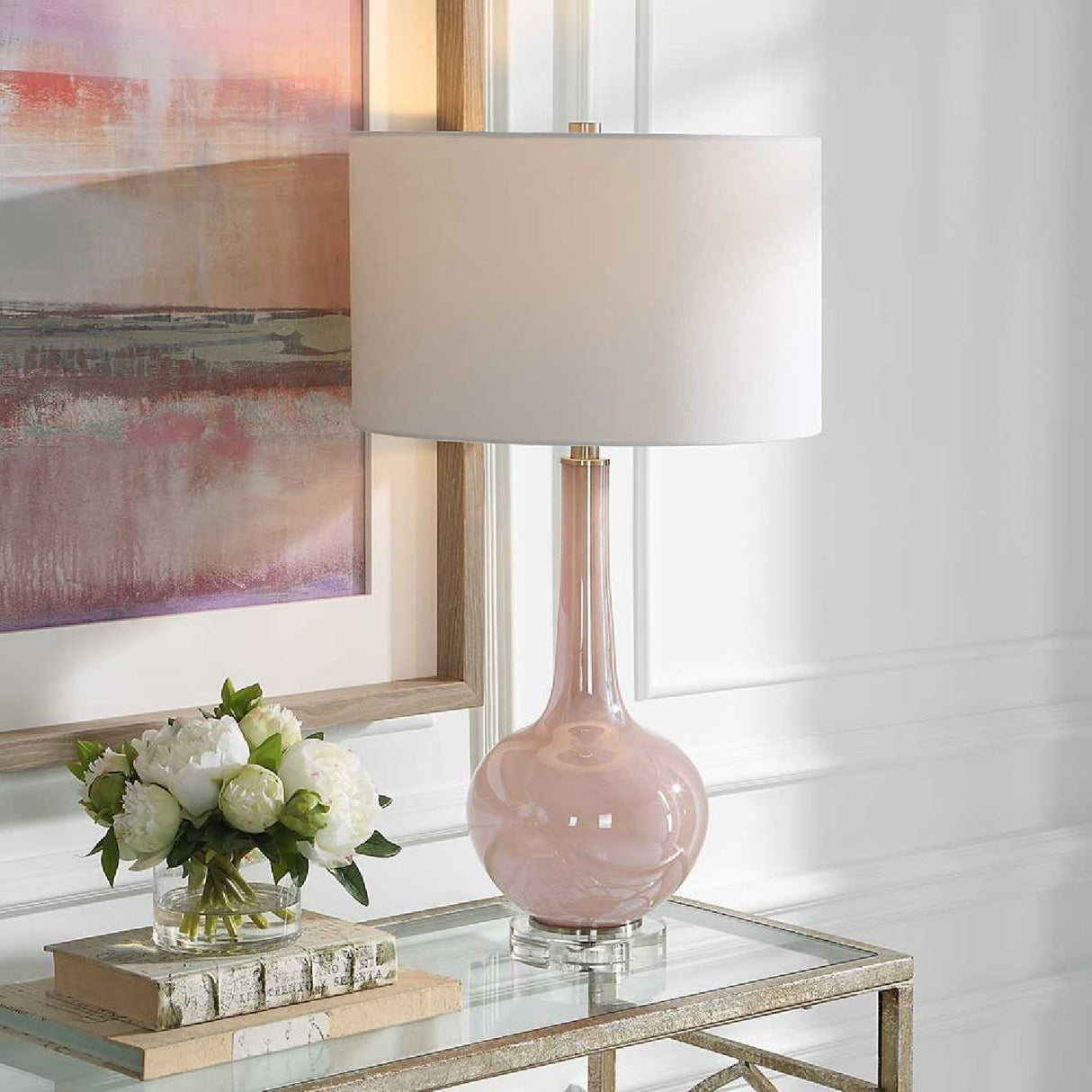 Pink Glass Table Lamp | Oroa.com