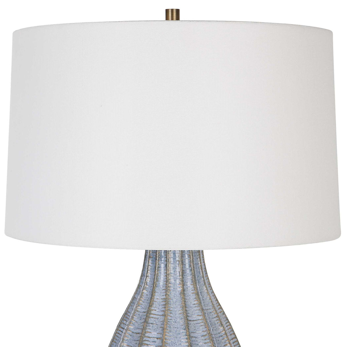 Modern European furniture - Scalloped Blue Ceramic Table Lamp - www.oroa.com | Oroa.com