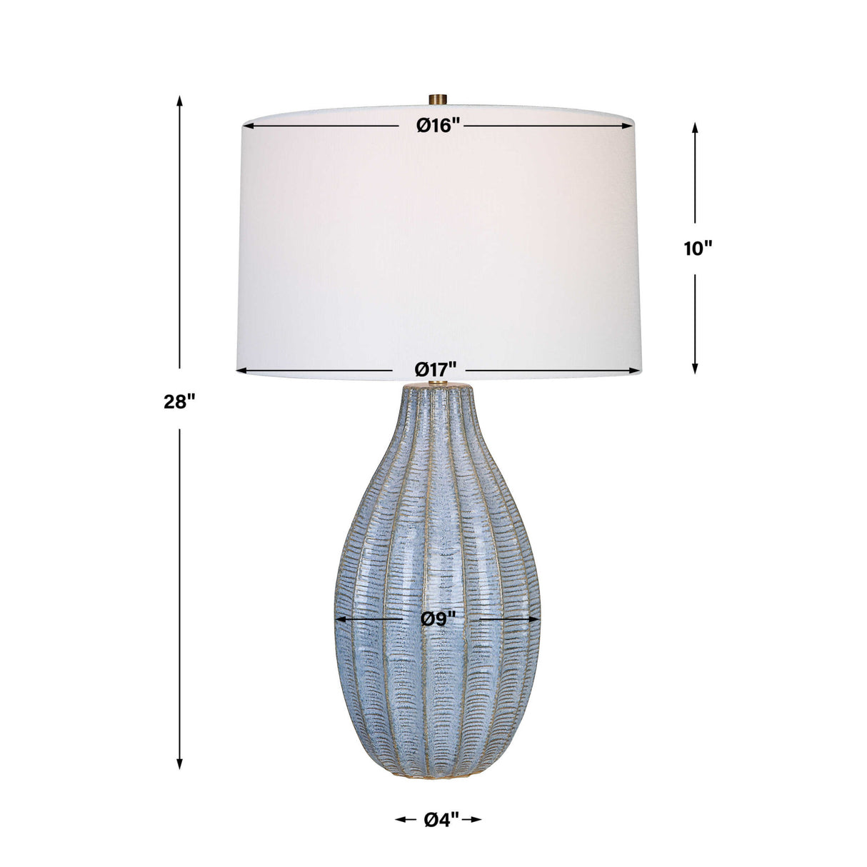Modern European furniture - Scalloped Blue Ceramic Table Lamp - www.oroa.com | Oroa.com