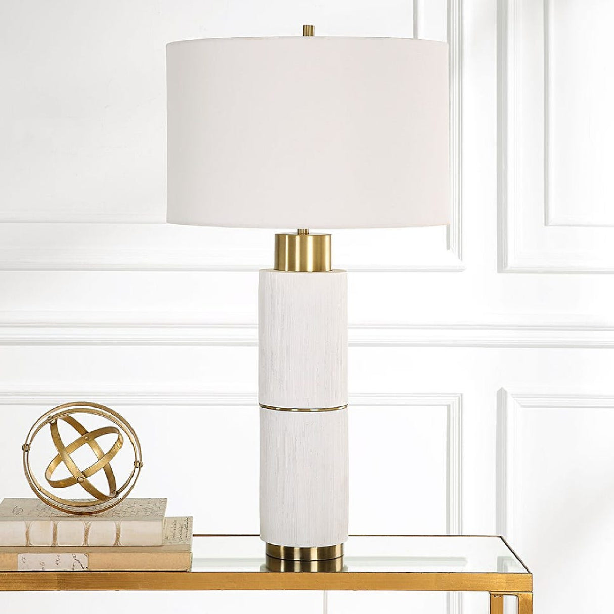 Whitewashed Wood Look Table Lamp | Oroa.com