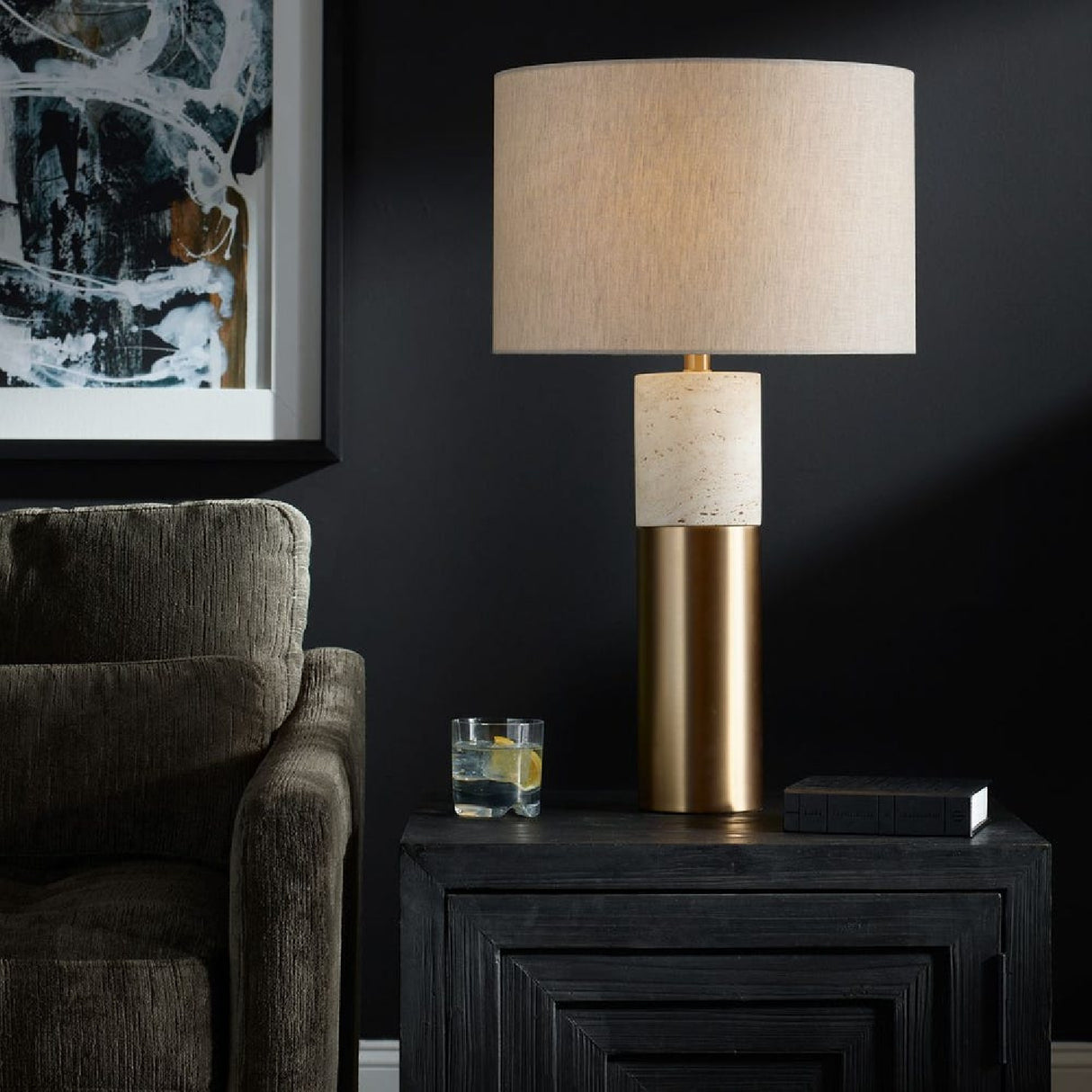 Brass & Stone Table Lamp | Oroa.com