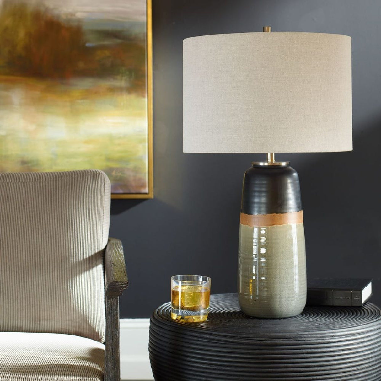 Modern European furniture - Two-Toned Ceramic Table Lamp - www.oroa.com | Oroa.com