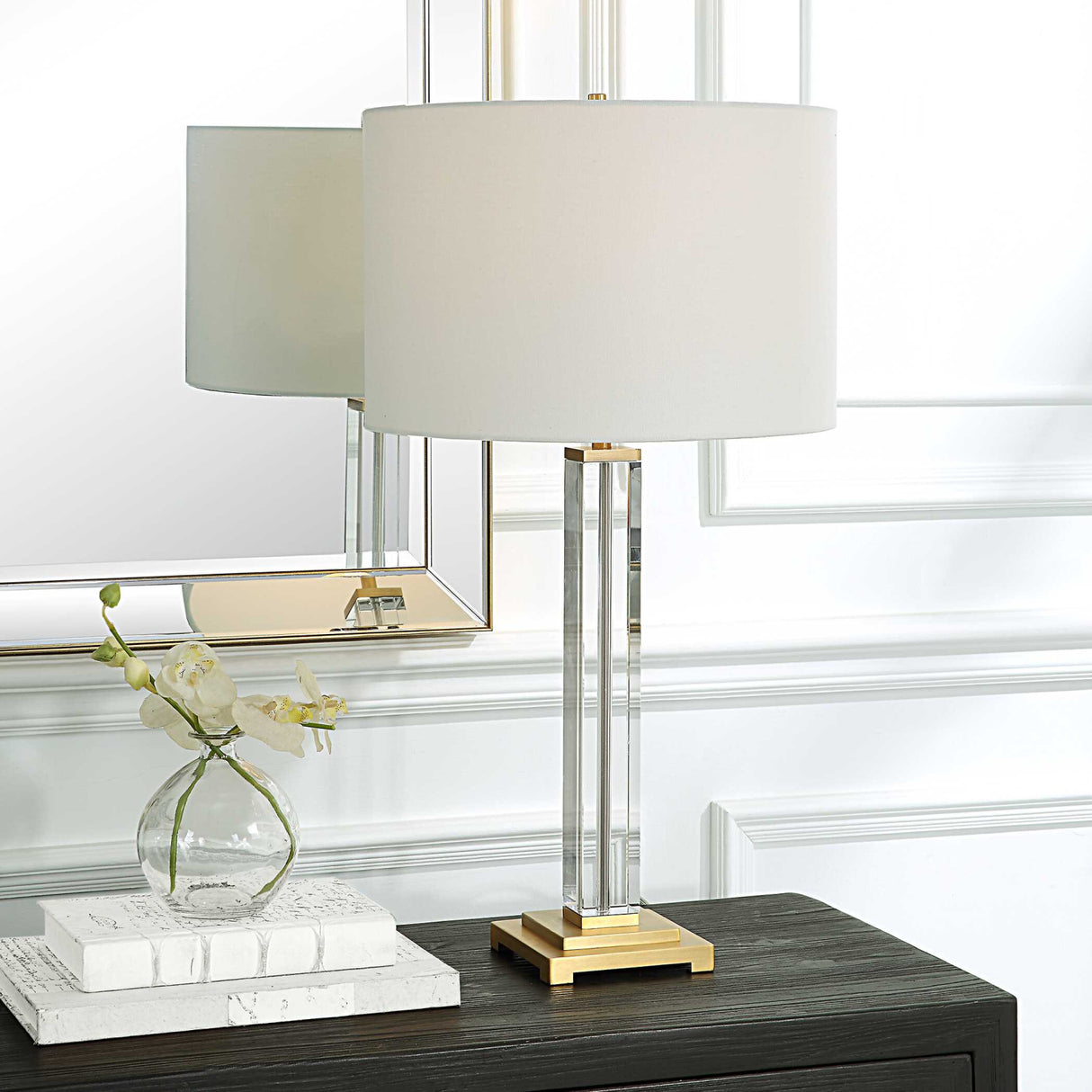 Modern European furniture - Square Column Base Table Lamp - www.oroa.com | Oroa.com