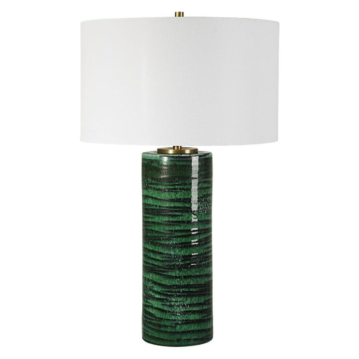 Striped Green Ceramic Table Lamp | Oroa.com