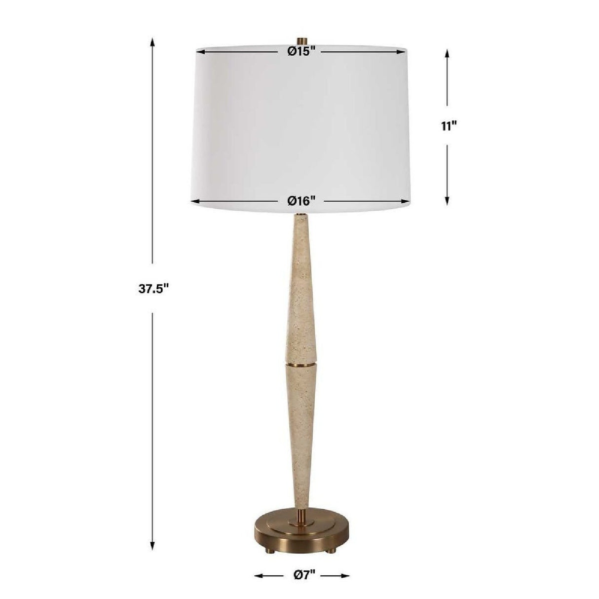 Beige Travertine Conical Table Lamp | Oroa.com