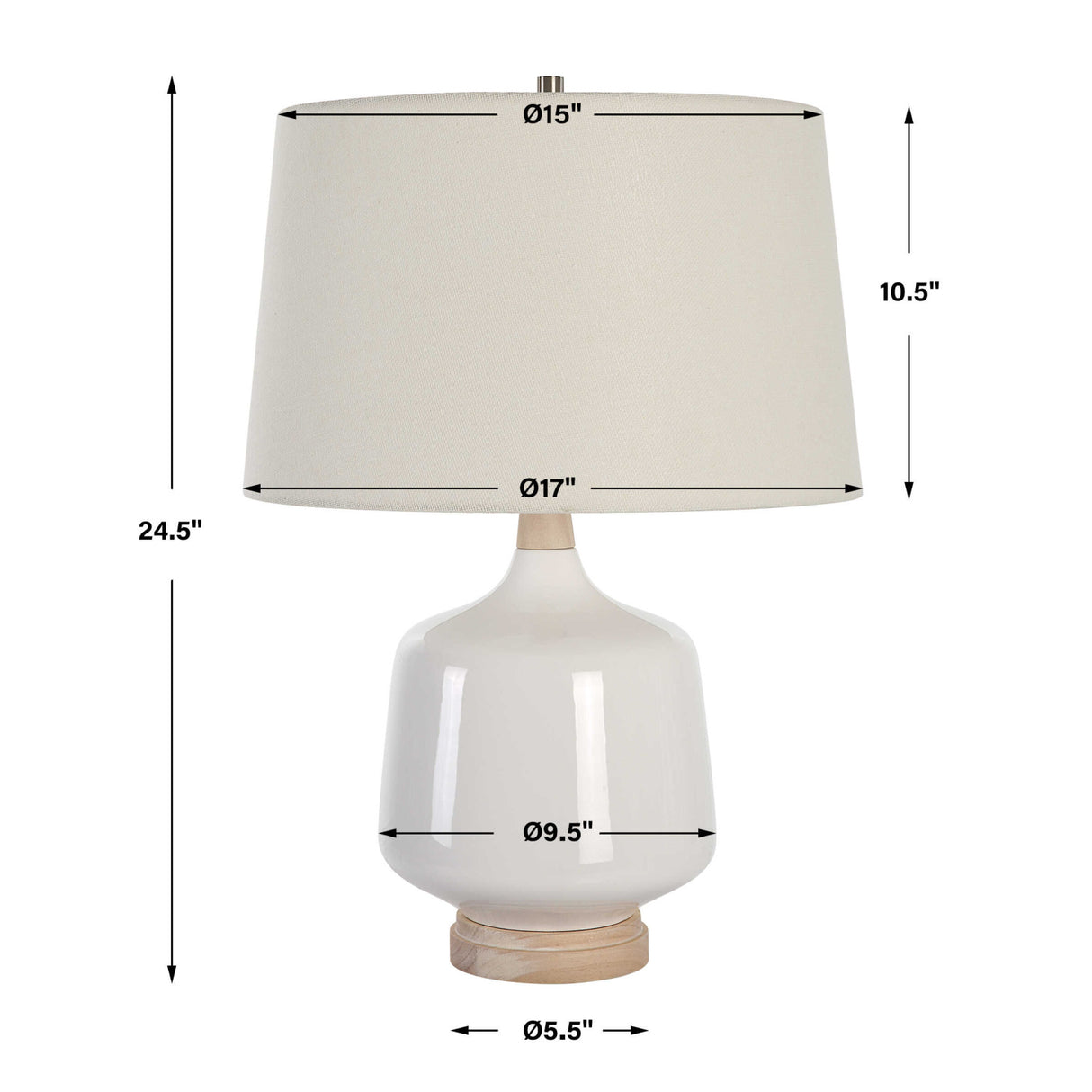 White Gloss Ceramic Table Lamp | Oroa.com