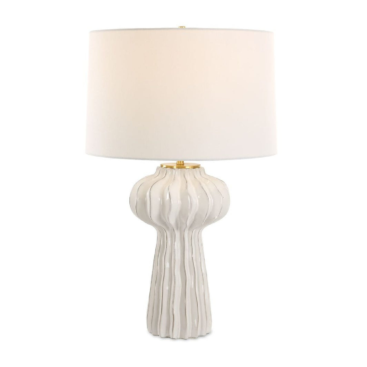 Modern European furniture - White Ridged Porcelain Table Lamp - www.oroa.com | Oroa.com