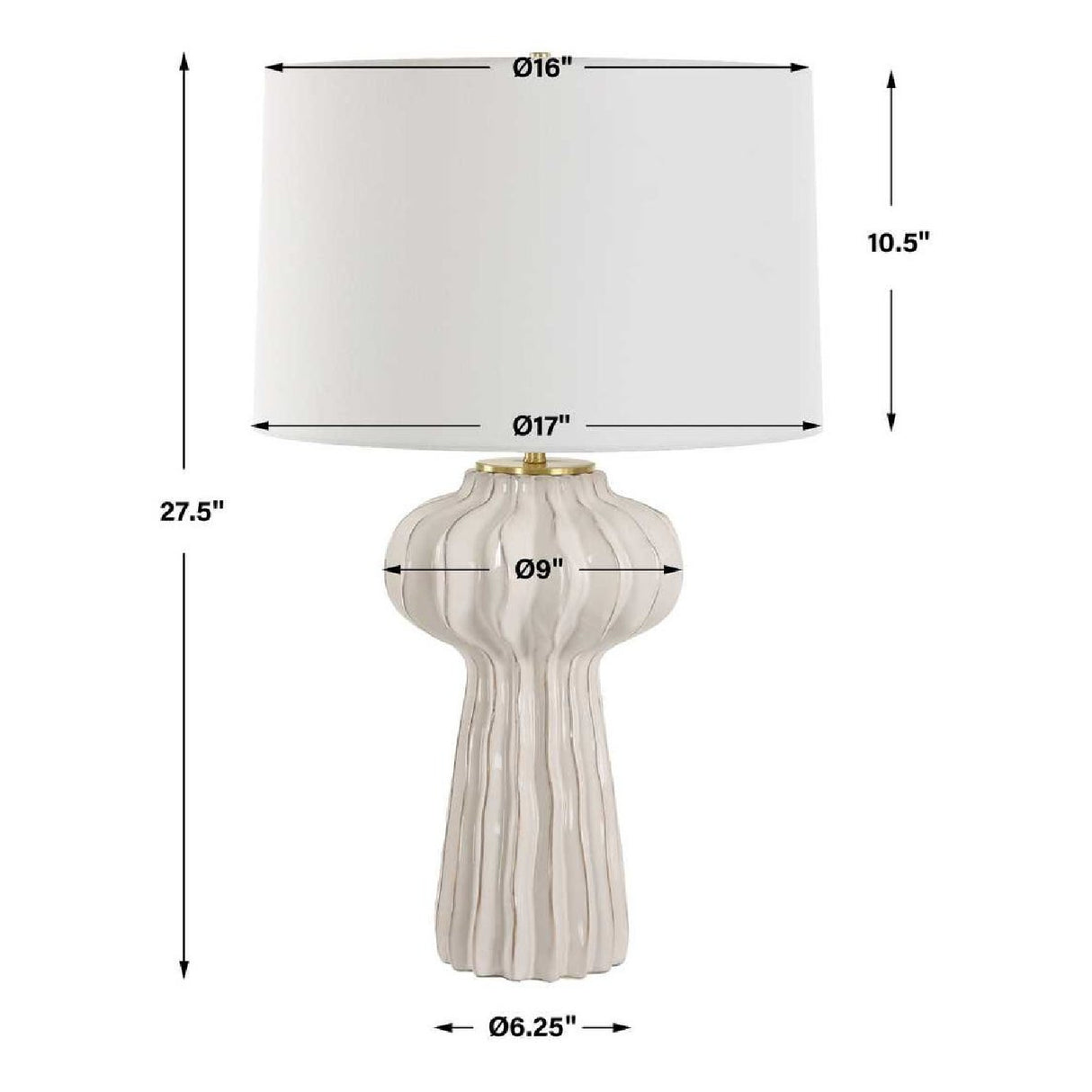 Modern European furniture - White Ridged Porcelain Table Lamp - www.oroa.com | Oroa.com