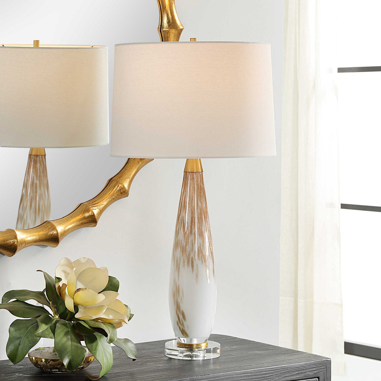 Gold Speckled Glass Table Lamp | Oroa.com