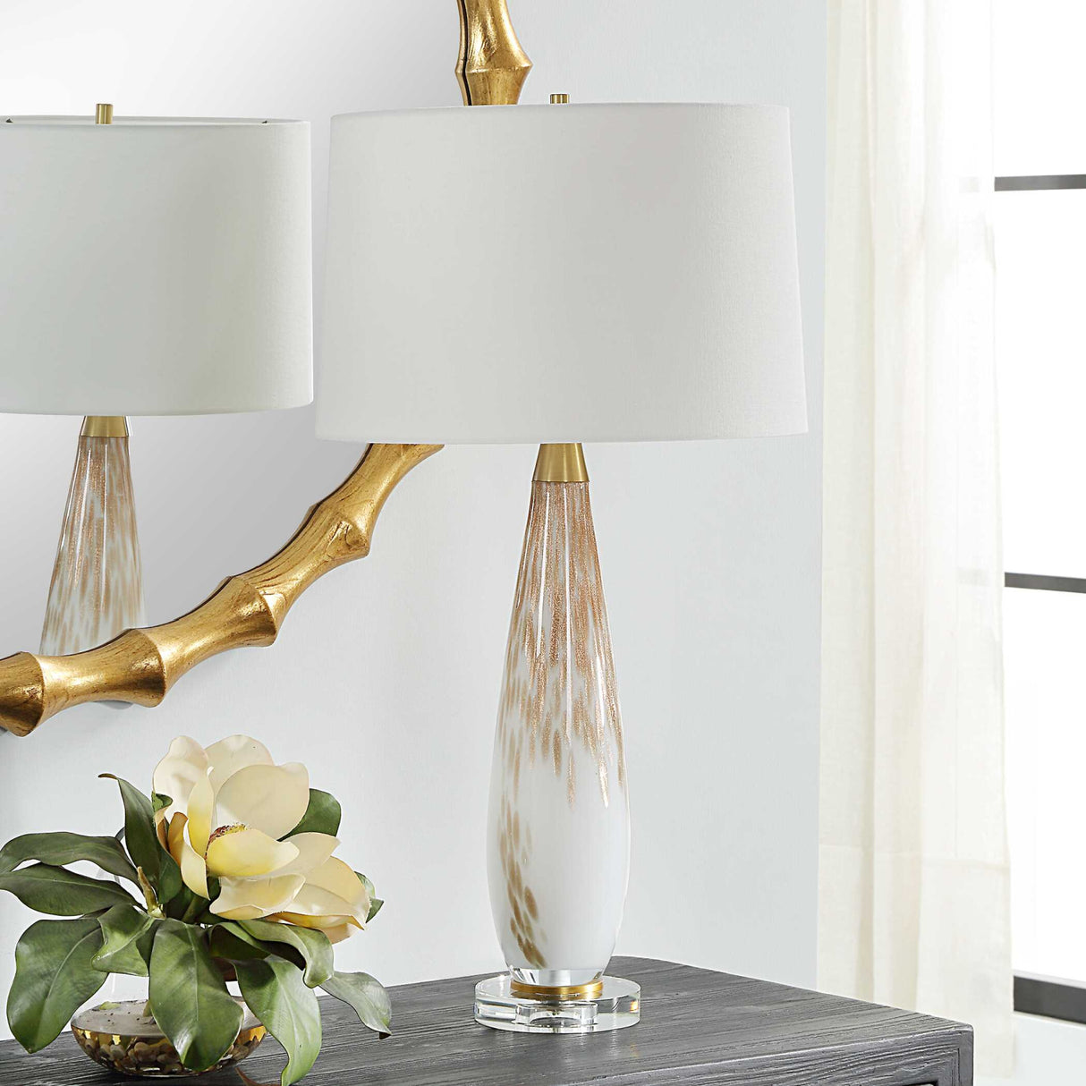 Gold Speckled Glass Table Lamp | Oroa.com
