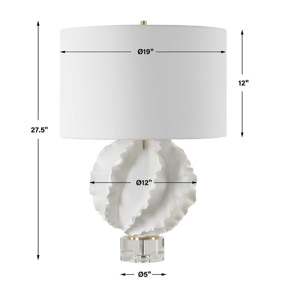 Ruffled White Ceramic Table Lamp | Oroa.com