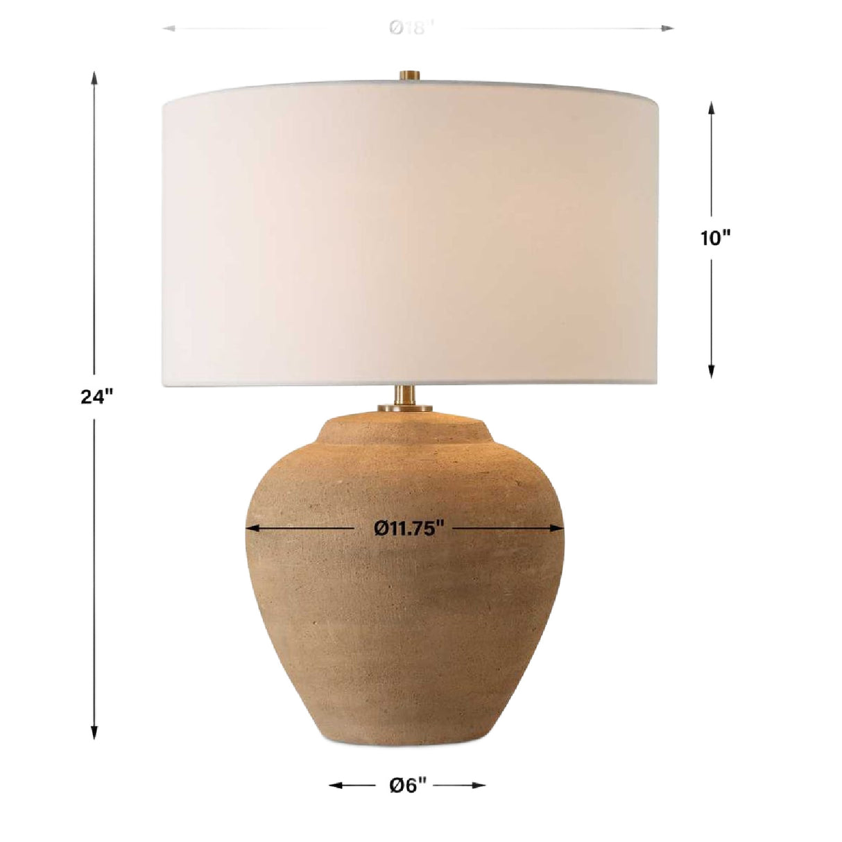 Terracotta Vase-Shaped Table Lamp | Oroa.com