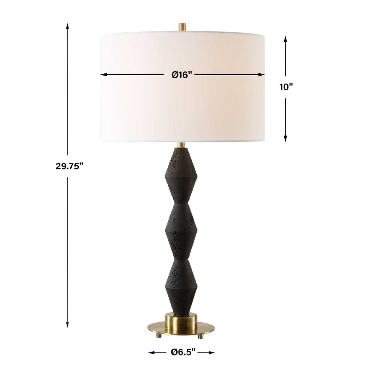 Geometrical Black Stone Table Lamp | Oroa.com