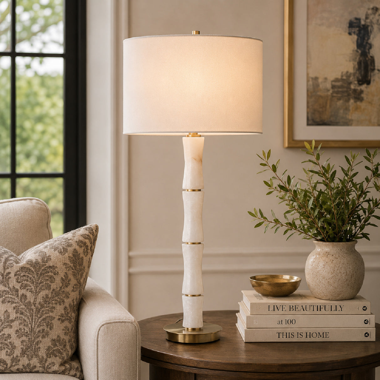 Polished Alabaster Table Lamp | Oroa.com