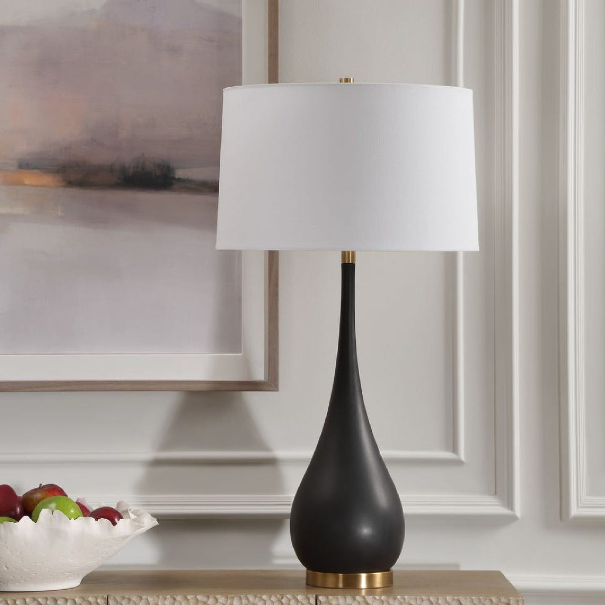 Modern European furniture - Black Teardrop-Shaped Table Lamp - www.oroa.com | Oroa.com