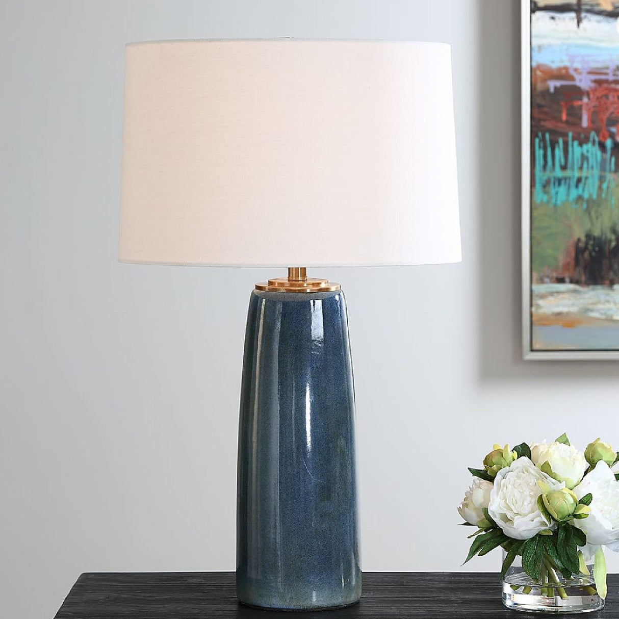 Modern European furniture - Blue Ceramic Table Lamp - www.oroa.com | Oroa.com