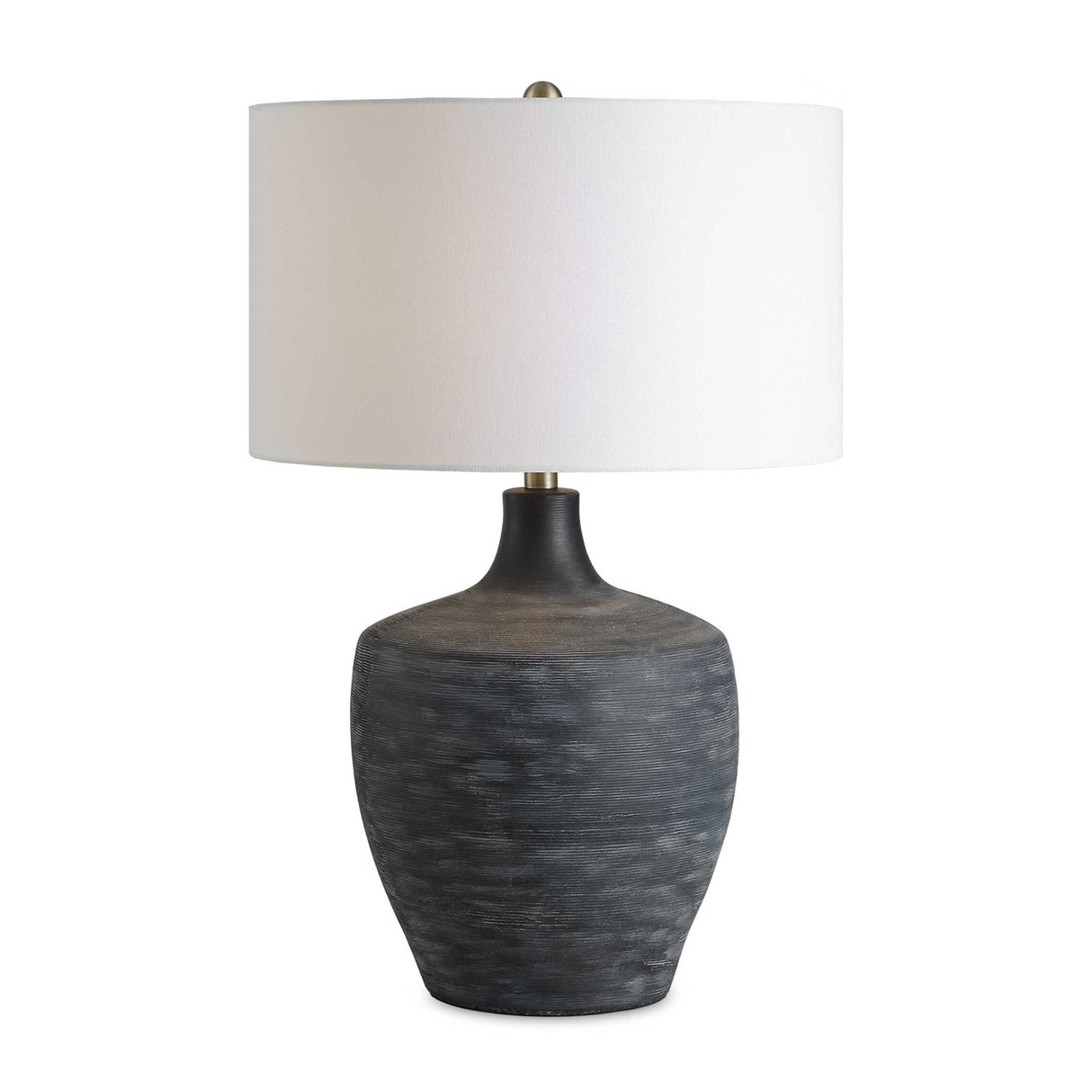 Ribbed Gray Ceramic Table Lamp | Oroa.com