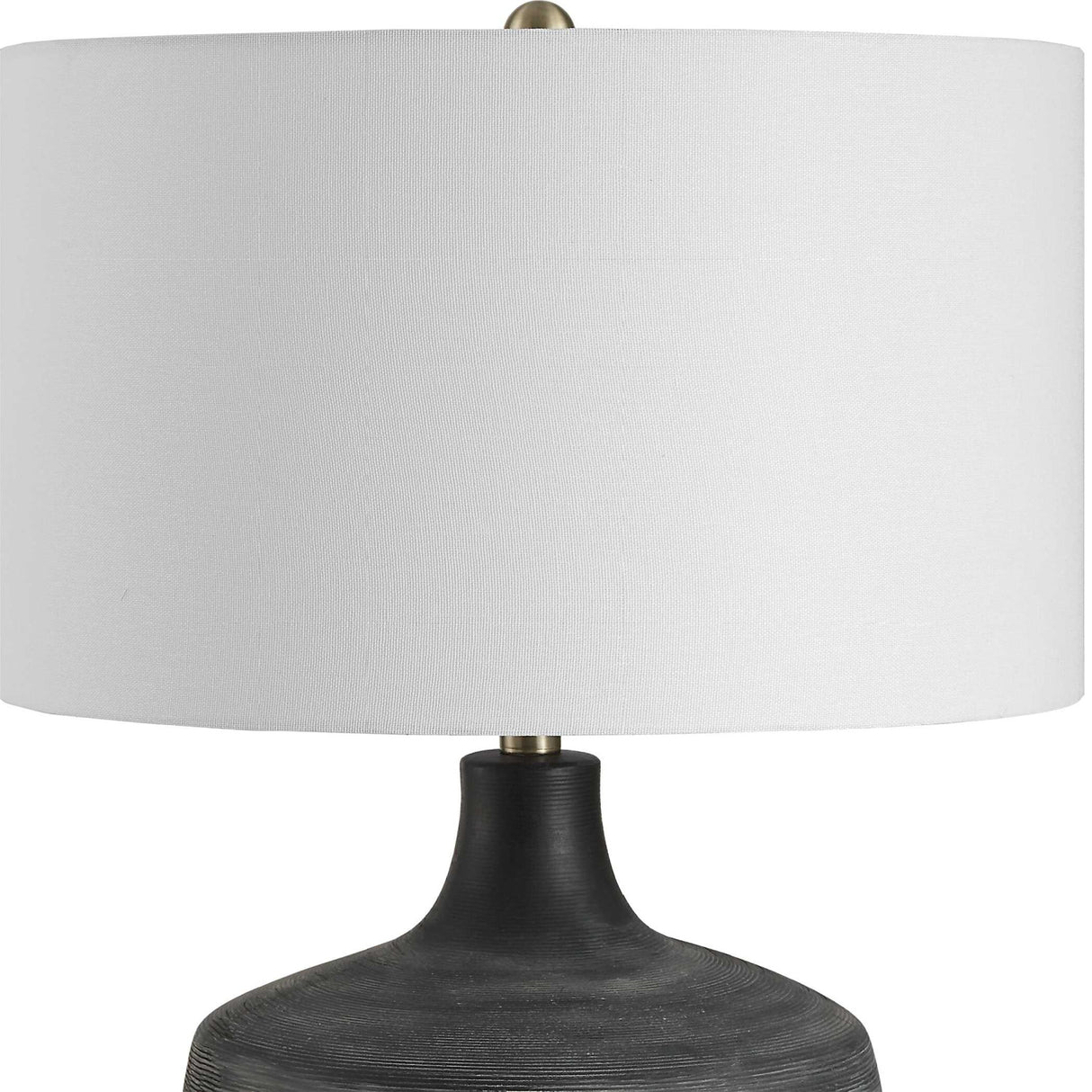 Ribbed Gray Ceramic Table Lamp | Oroa.com
