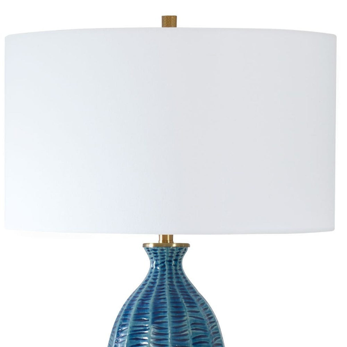 Blue Organic-Fluted Ceramic Table Lamp | Oroa.com