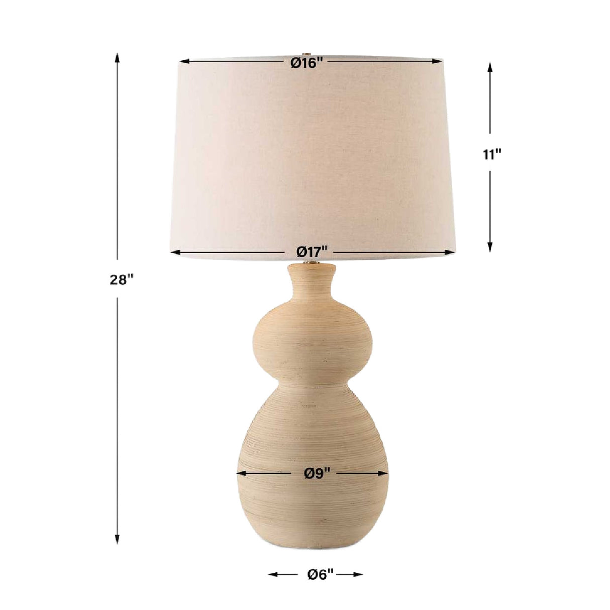 Modern European furniture - Beige Textured Ceramic Table Lamp - www.oroa.com | Oroa.com