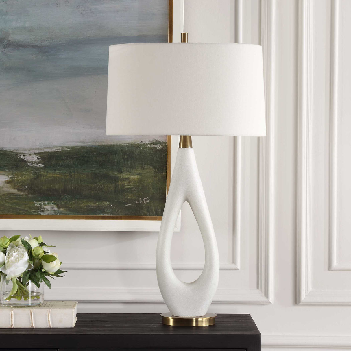 White Stone Table Lamp | Oroa.com