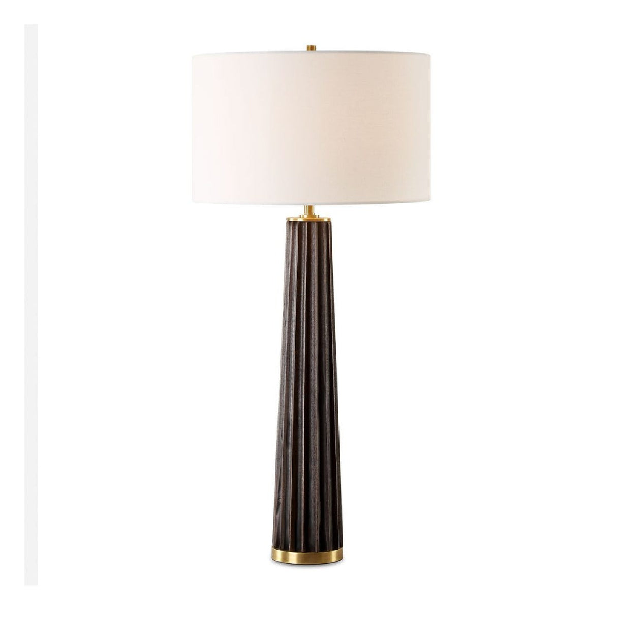 Modern European furniture - Scalloped Dark Oak Table Lamp - www.oroa.com | Oroa.com