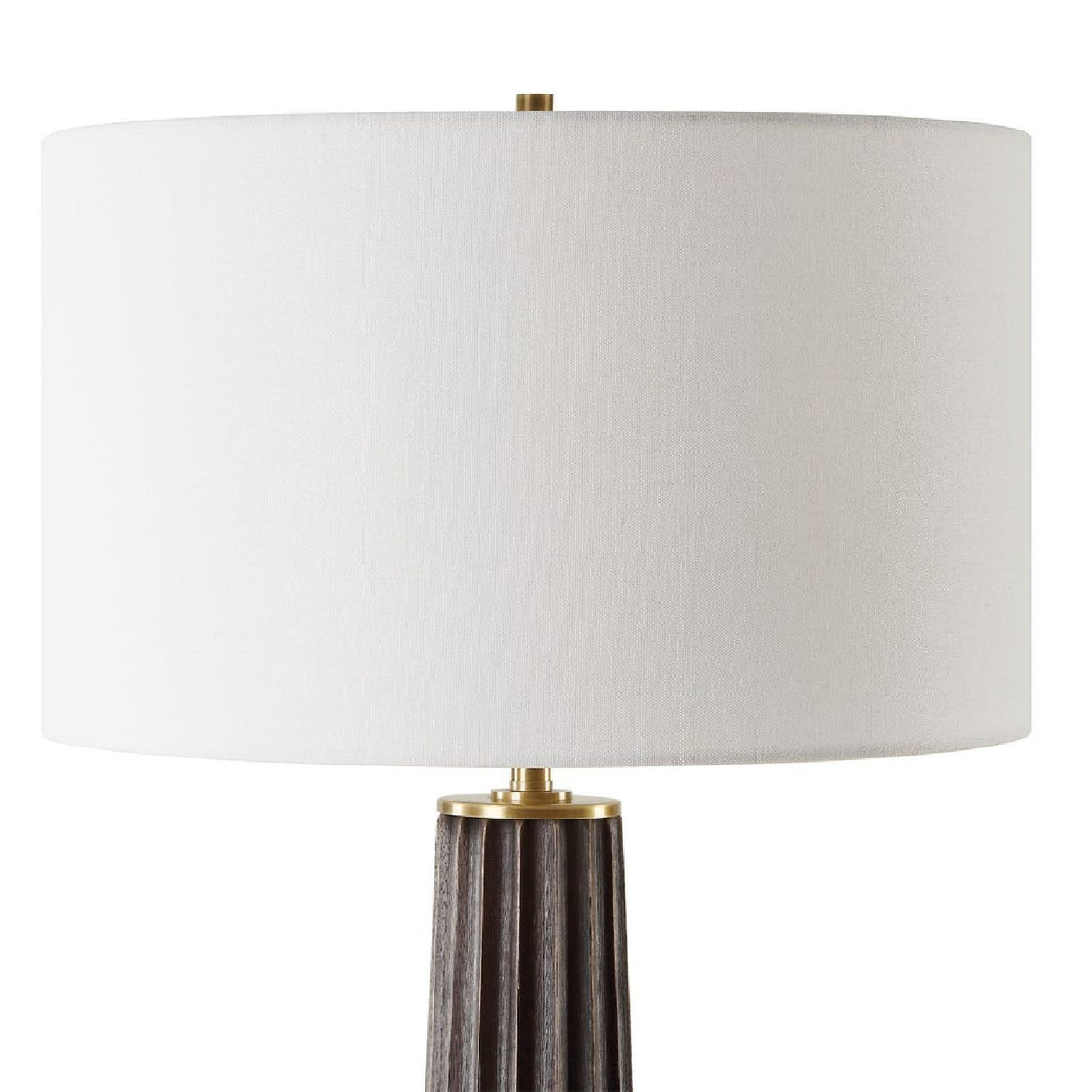 Modern European furniture - Scalloped Dark Oak Table Lamp - www.oroa.com | Oroa.com