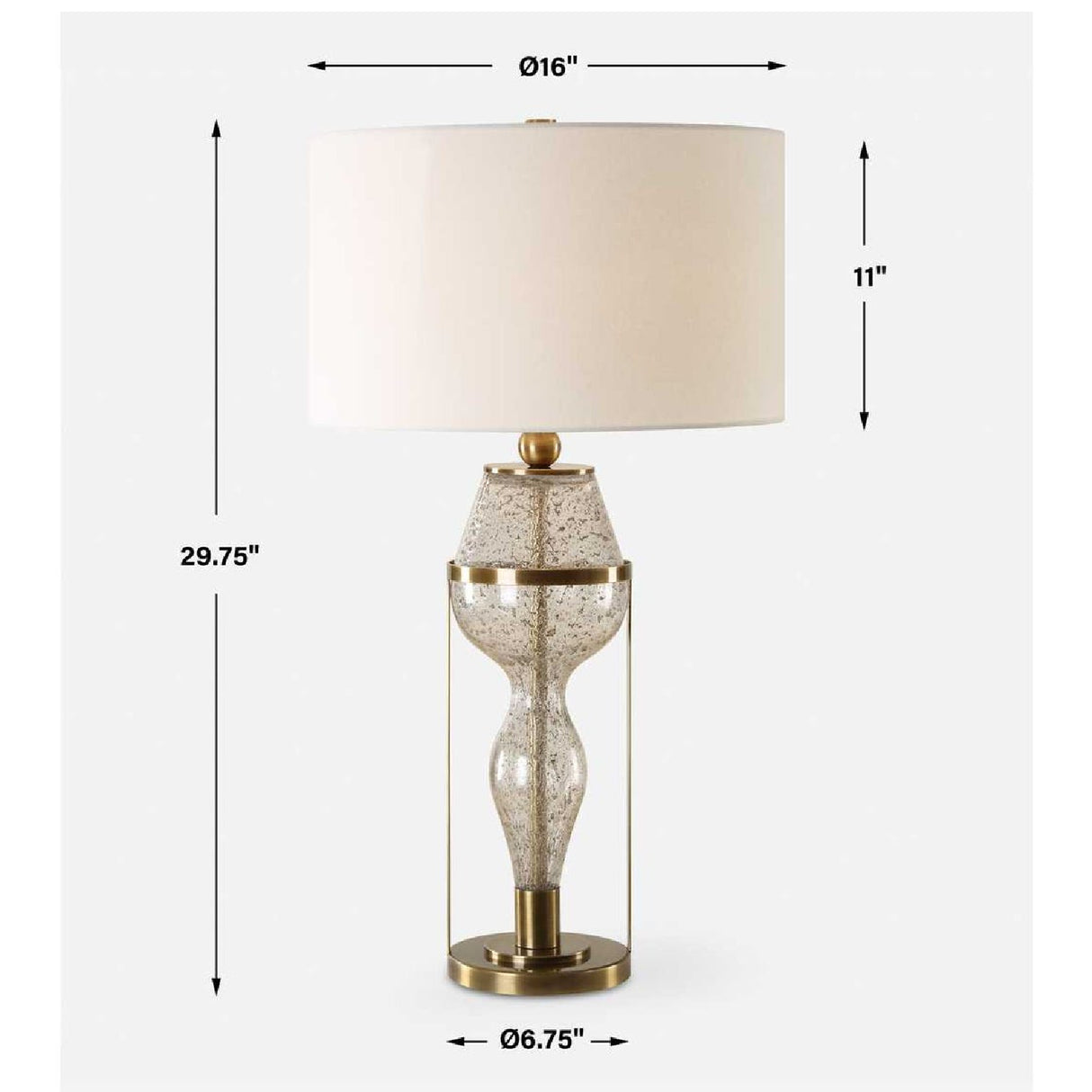 Hourglass Seeded Glass Table Lamp | Oroa.com