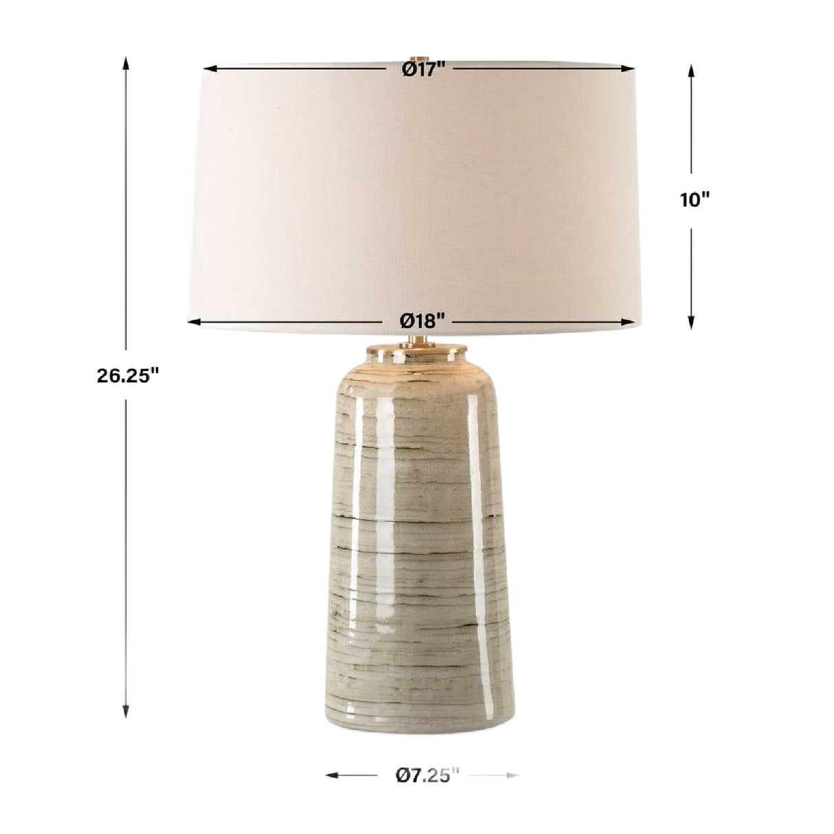 Modern European furniture - Tan Glazed Ceramic Table Lamp - www.oroa.com | Oroa.com