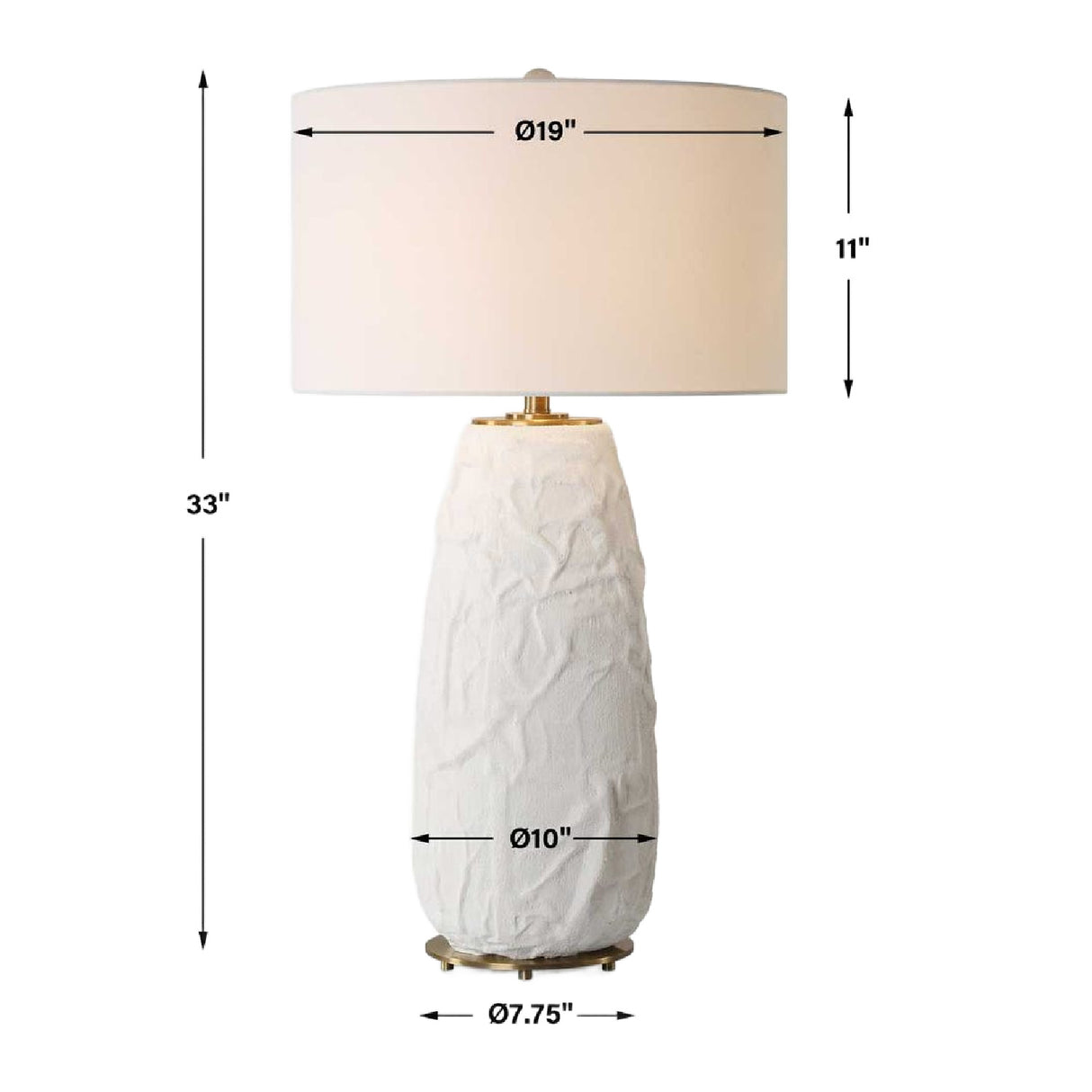 White Textured Ceramic Table Lamp | Oroa.com