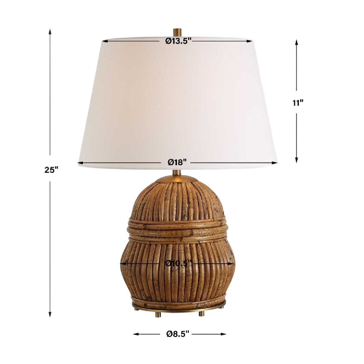 Aged Rattan Table Lamp | Oroa.com