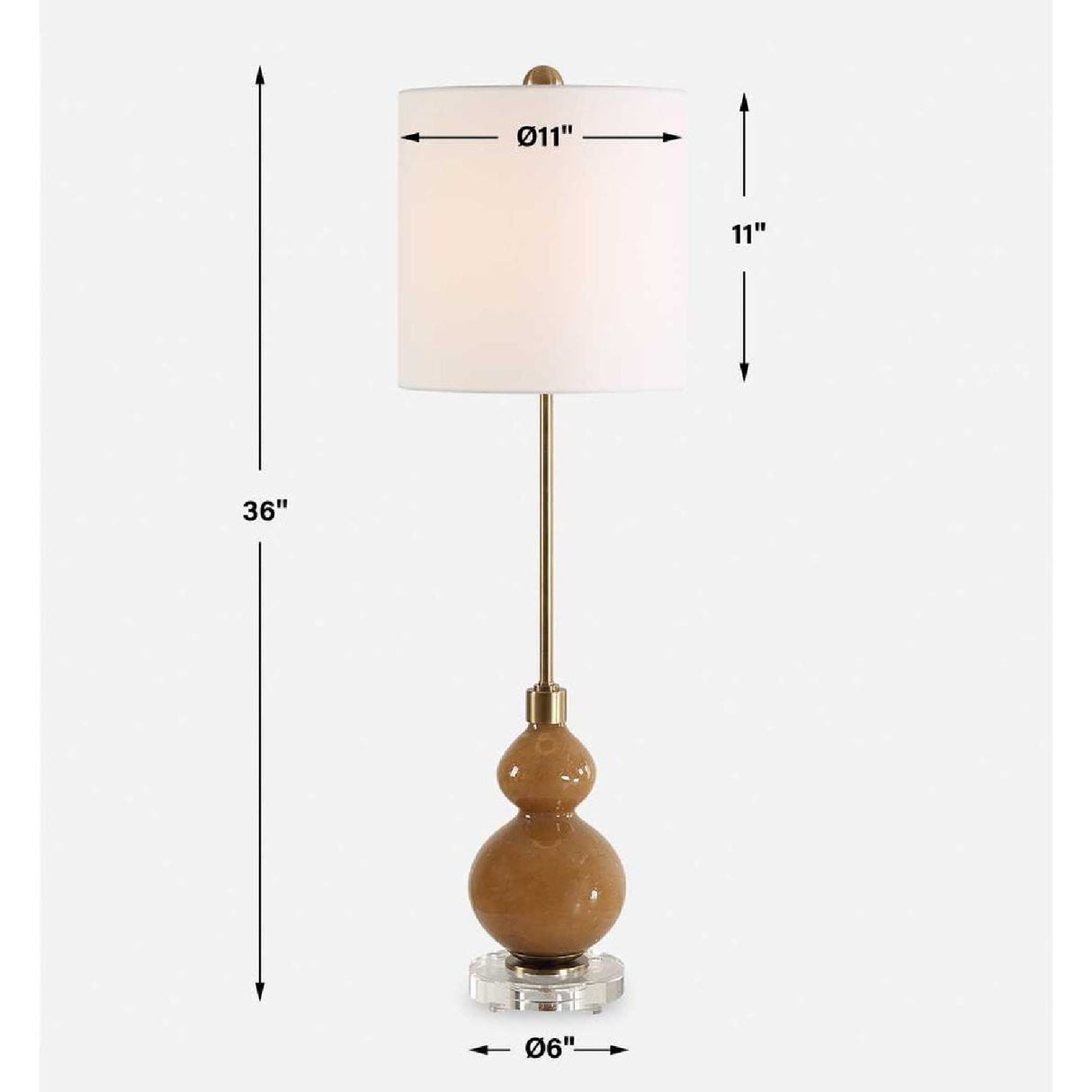 Brown Seeded Glass Buffet Lamp | Oroa.com