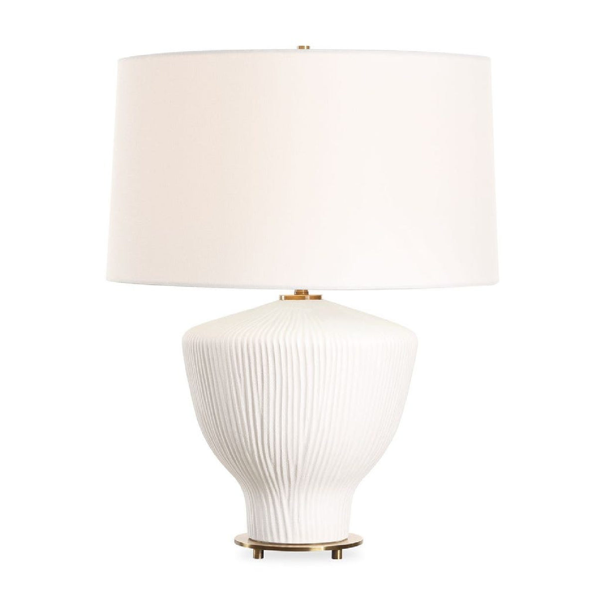 White Ribbed Ceramic Table Lamp | Oroa.com