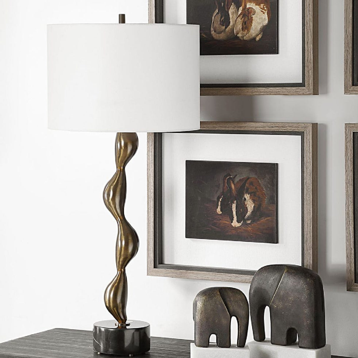 Organic-Curved Bronze Table Lamp | Oroa.com
