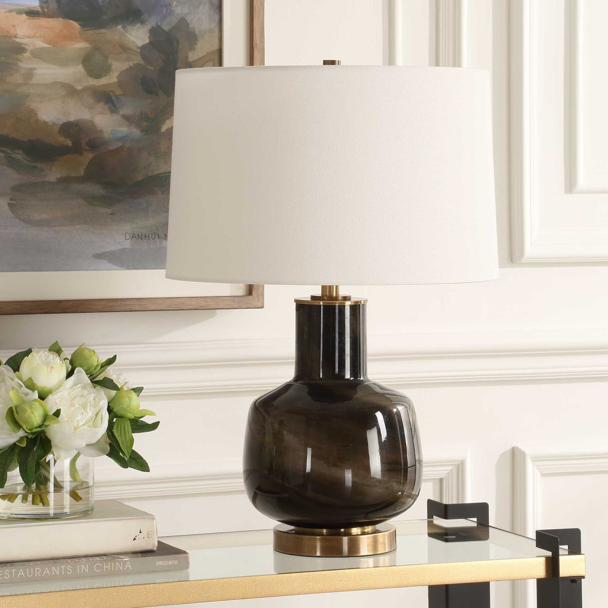 Smoky Black Glass Table Lamp | Oroa.com