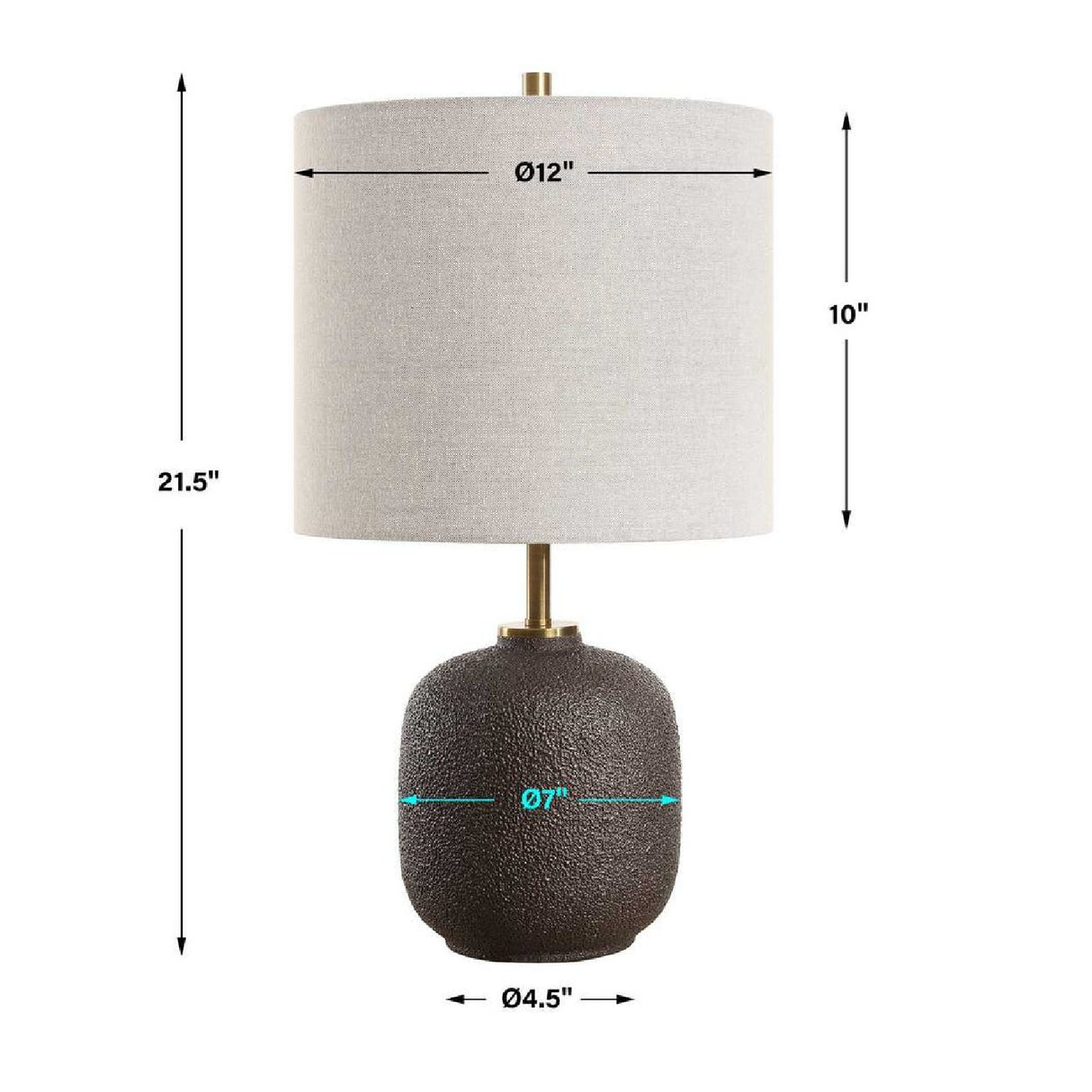 Textured Black Ceramic Buffet Lamp | Oroa.com