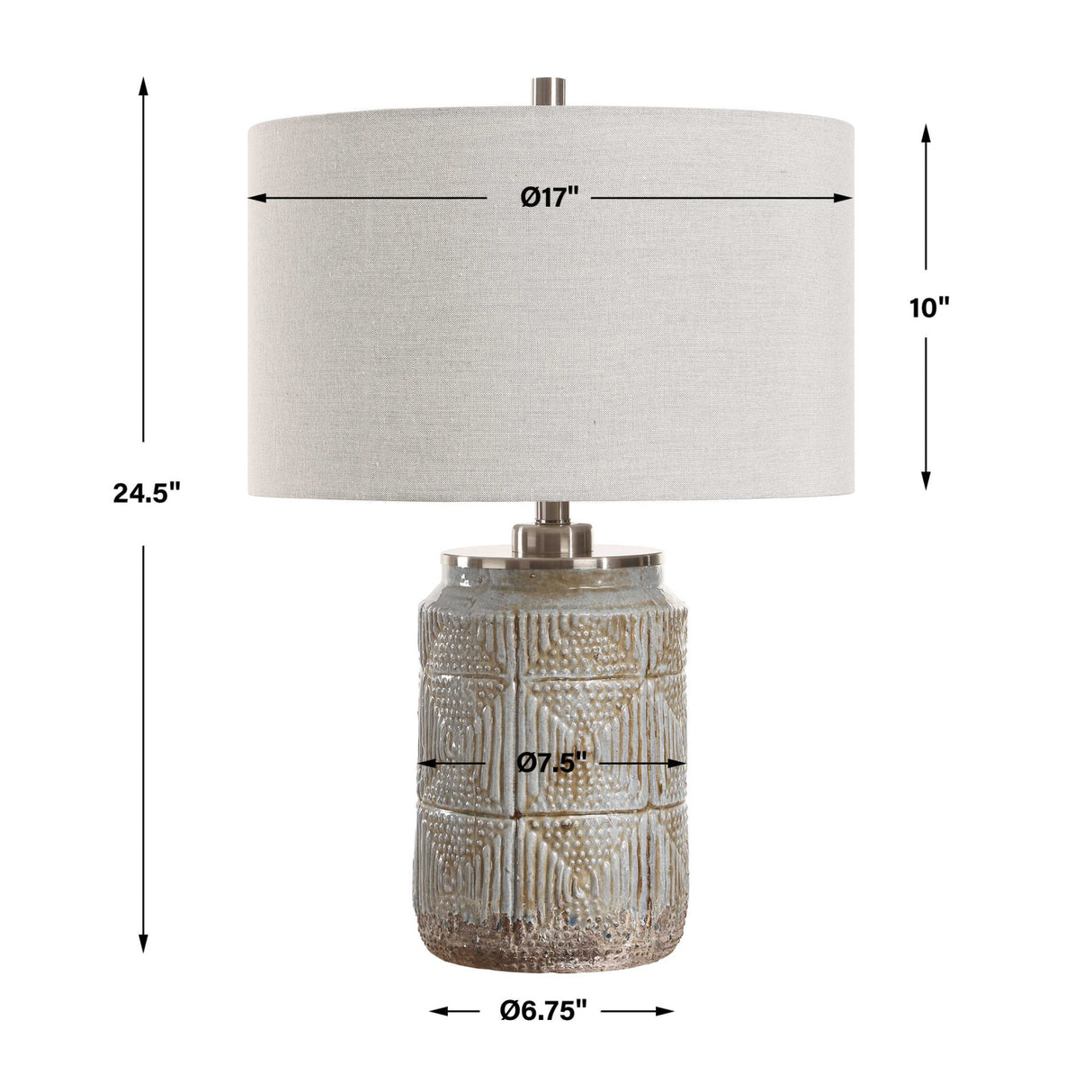 Etched Gray Ceramic Table Lamp | Oroa.com