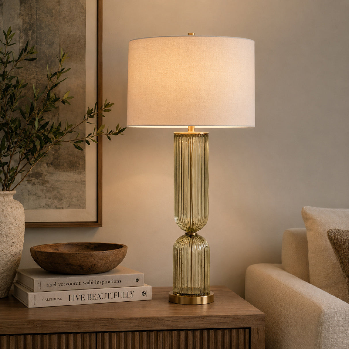 Modern European furniture - Transparent Green Glass Table Lamp - www.oroa.com | Oroa.com