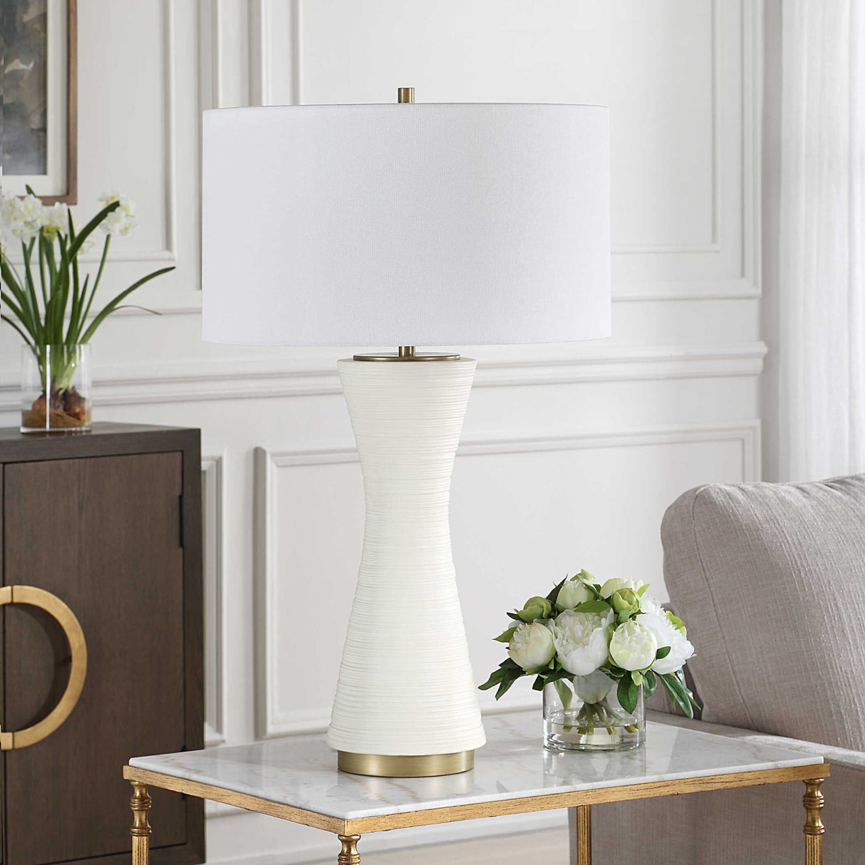 Modern European furniture - White Ceramic Table Lamp - www.oroa.com | Oroa.com