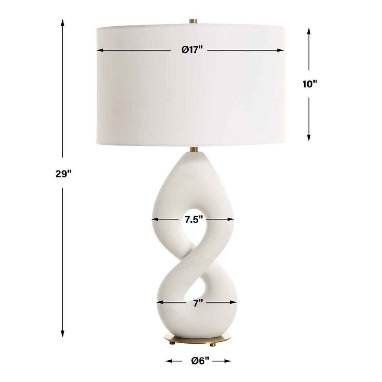 Twisted White Stone Table Lamp | Oroa.com